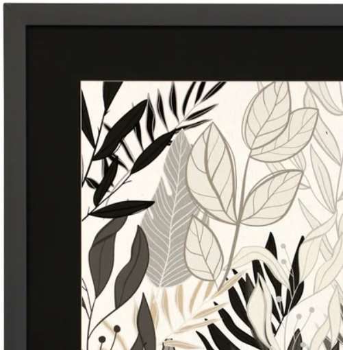 Stylecraft Leaf Collage II Black/Dark Gray/White Wall Art -2