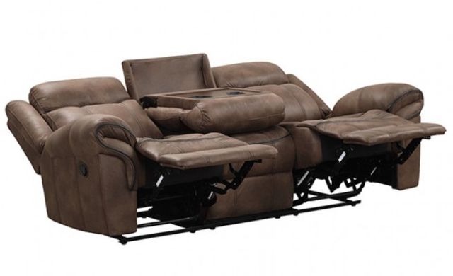 Furniture of America® Agata Brown Manual Reclining Sofa-1