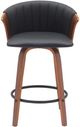 Armen Living Diana Black/Walnut Swivel Counter Stool-1