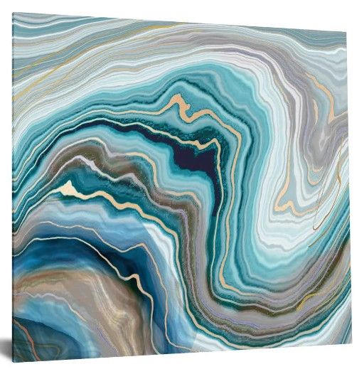 Classy Art Style 27 Floating Tempered Glass with Foil Wall Art-1