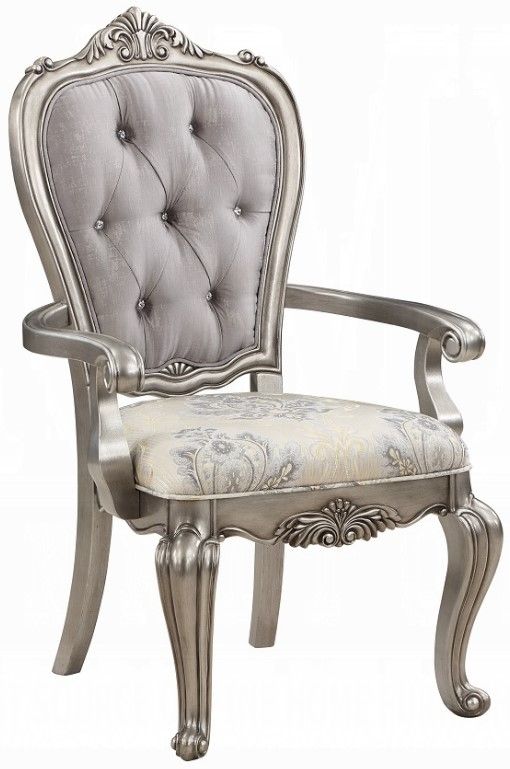 ACME Furniture Ariadne 2-Piece Antique Platinum/Beige Arm Chair Set-0