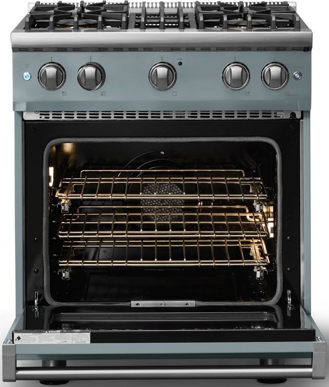Viking® 5 Series 30" Novembery Sky Pro Style Gas (LP) Range with Polished Chrome Trim-1