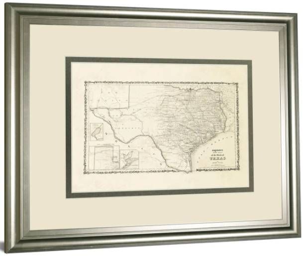 Classy Art New Map of the State of Texas by Johnson and Wank Wall Art-1