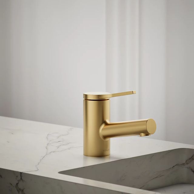 KOHLER® Elate® Vibrant Brushed Moderne Brass 0.5 GM Single-Handle Bathroom Sink Faucet-3