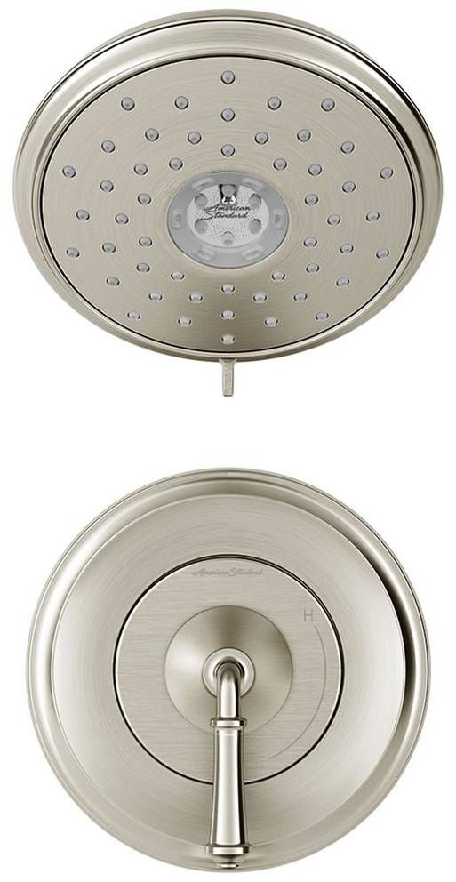 American Standard Delancey® Brushed Nickel Shower Only Trim Kit with Water-Saving 4-Function Showerhead and Lever Handle-1
