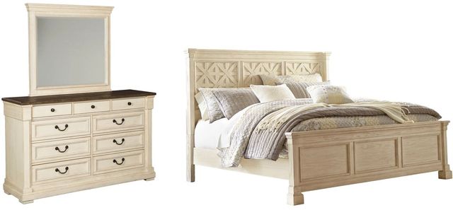 Signature Design by Ashley® Bolanburg 2-Piece Antique White King Panel Bed Set-0