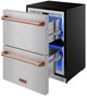 Thor Kitchen® Gordon Ramsay 24" 5.4 Cu. Ft. Stainless Steel Under-Counter Outdoor Freestanding Freezer Drawer with Rose Gold Handle-5