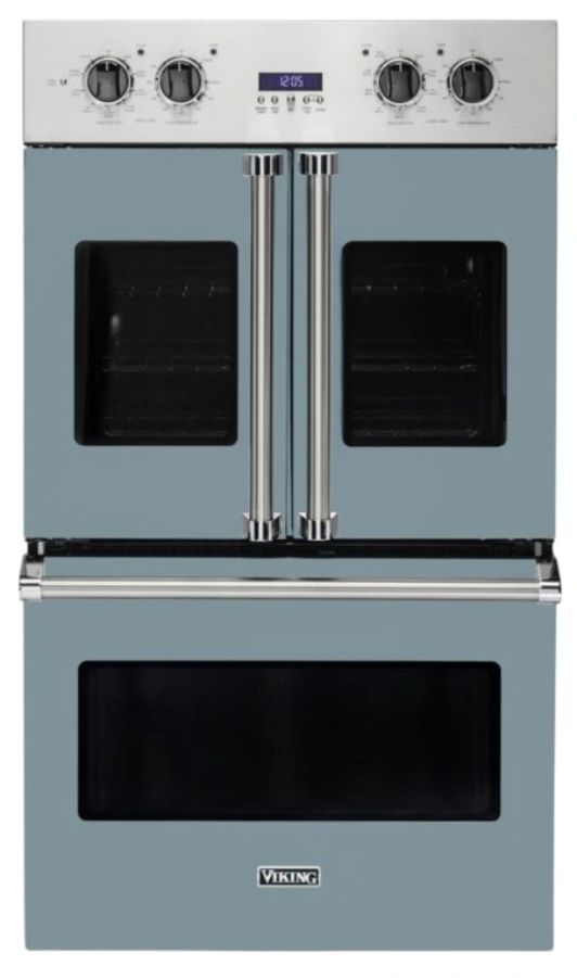Viking® 7 Series 30" November Sky Double Electric French-Door Wall Oven-0