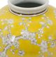 A & B Home White/Yellow Wide Curved Plum Blossom Vase-2
