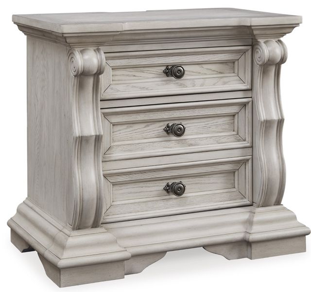 Signature Design by Ashley® Bruchandi Antique White 3-Drawer Nightstand-0