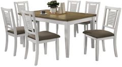 Coaster® Appleton 7-Piece Brown Brushed/Distressed White Rectangular Dining Set
