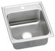 Elkay Lustertone® Classic Lustrous Satin Stainless Steel 17" x 20" x 7" One-Hole Single Bowl Drop-in ADA Sink with Quick-clip-0