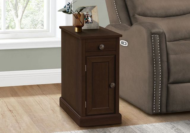 Monarch Specialties Inc. Espresso Veneer Narrow Accent Table-2