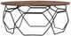 Armen Living Cosmo Walnut Top Coffee Table with Black Base-0