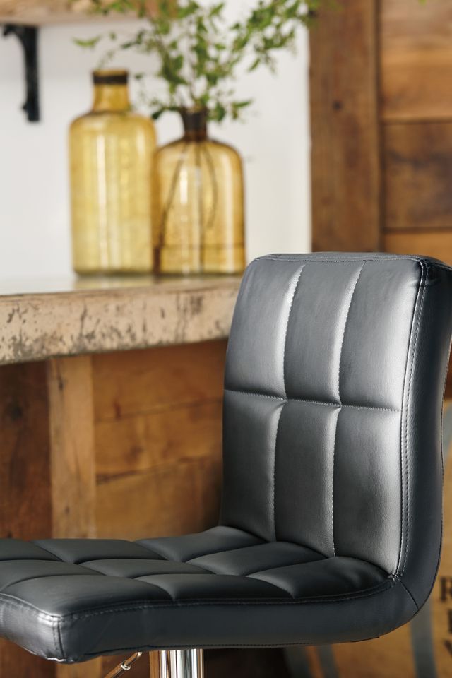 Signature Design by Ashley® Bellatier Black/Chrome Swivel Bar Stool-3