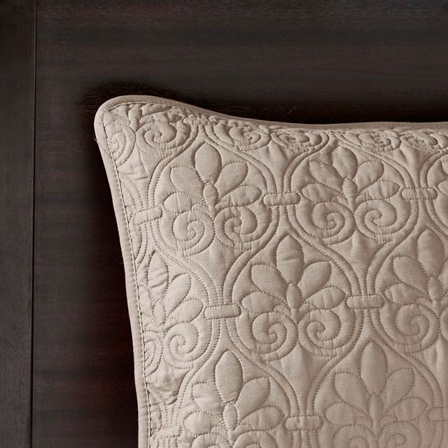 Olliix by Madison Park Khaki King Quebec Reversible Bedspread Set-4