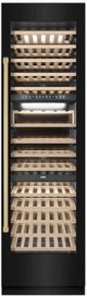 ZLINE Autograph Edition 24" 12.4 Cu. Ft. Triple Zone 100 Bottle Column Wine Cooler in Black Stainless Steel and Polished Gold Accents-0
