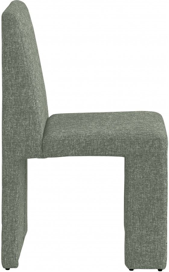 Meridian Furniture Benson Green Linen Upholstered Dining Side Chair-1
