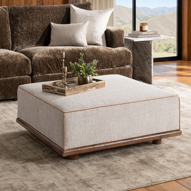 Classic Home Ellerie Latte Square Ottoman-1