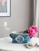  A & B Home 2-Piece Large and Small White/Blue Kelda Planters Set-4
