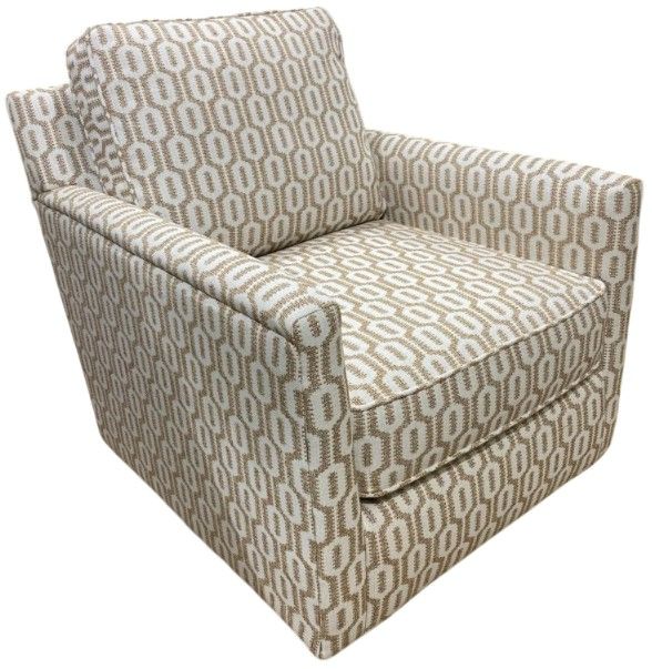 Fusion Furniture Palm Beach Iron Otto Ochre Brown/White Swivel Glider Chair-0