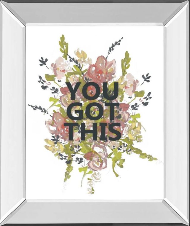 Classy Art Empower Flowers I by Jennifer Goldberger Mirror Framed Wall Art-0