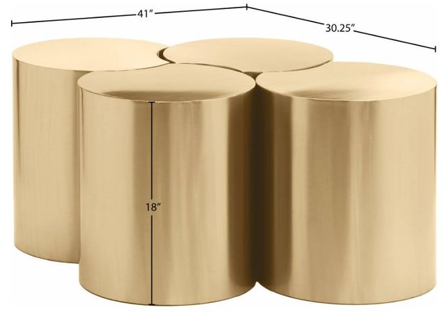Meridian Furniture Dimple 4-Piece Gold 18" Modular Nesting Coffee Table Set-2