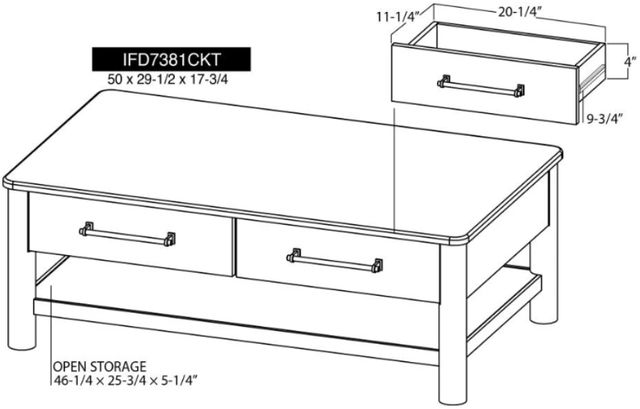 International Furniture Direct Olimpia Natural Cocktail Table-2