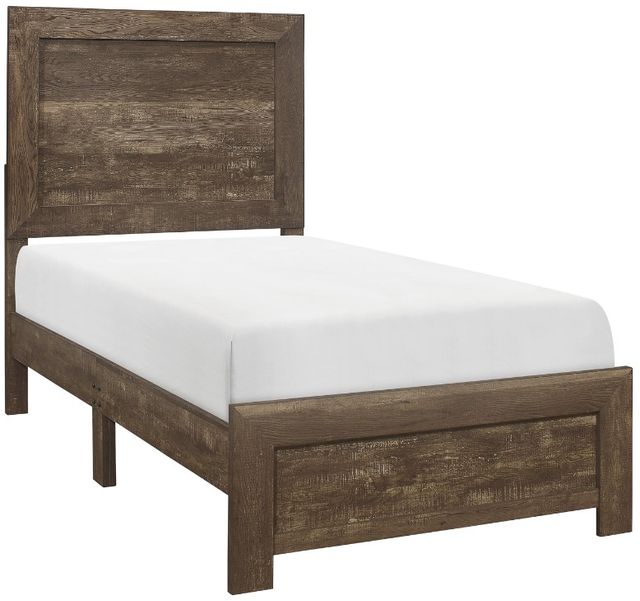 Homelegance® Corbin Rustic Brown Twin Panel Bed in a Box-0