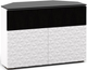 Salamander Designs® Chameleon Milan 329 White and Black Glass Speaker Integrated Corner Cabinet-0