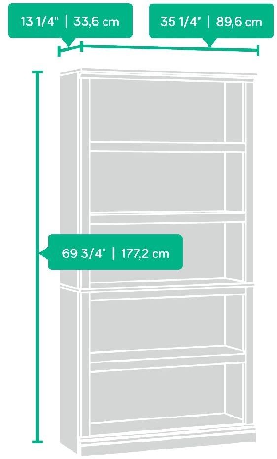 Sauder® Select Estate Black® 5-Shelf Bookcase-1