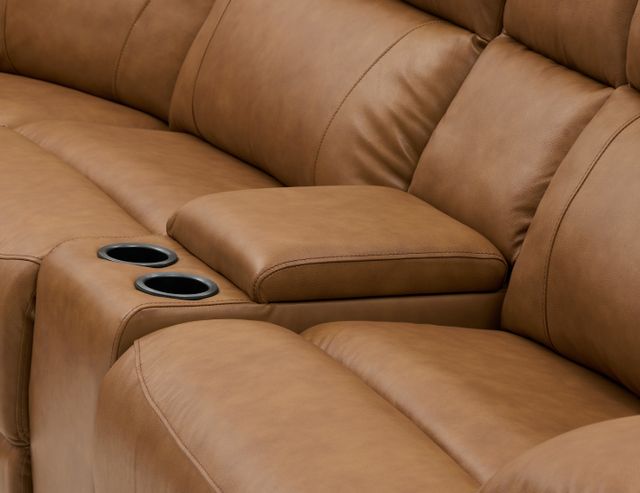 Steve Silver Co. Gatlin 6-Piece Butterscotch Leather L-Shape Dual-Power Zero-Gravity Reclining Sectional-4