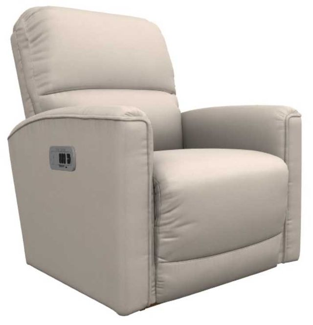 La-Z-Boy® Cade Oyster Leather Power Rocking Recliner with Headrest and Lumbar-0