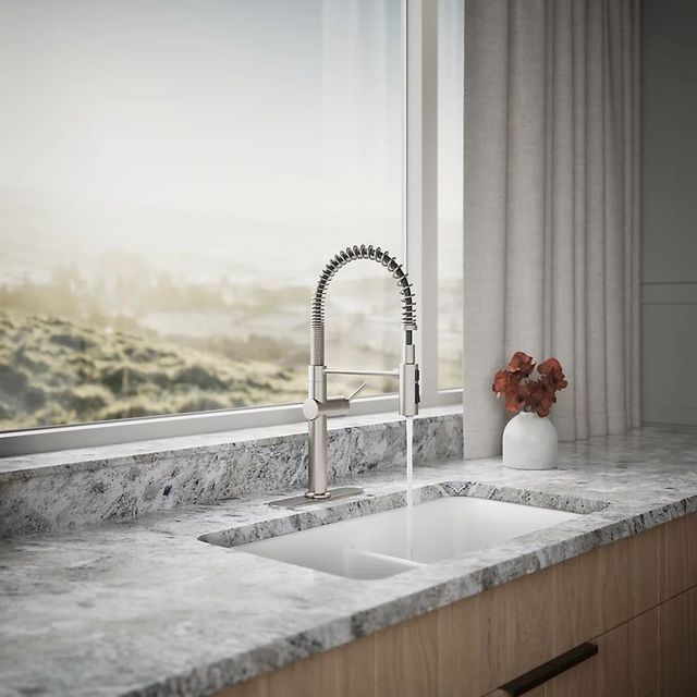KOHLER® Crue® Vibrant Stainless Semi-Professional Kitchen Sink Faucet with 3-Function Sprayhead-3