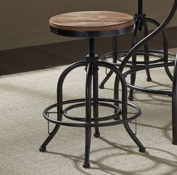 Liberty Furniture Vintage Dining Distressed Black 24" Adjustable Stool-3