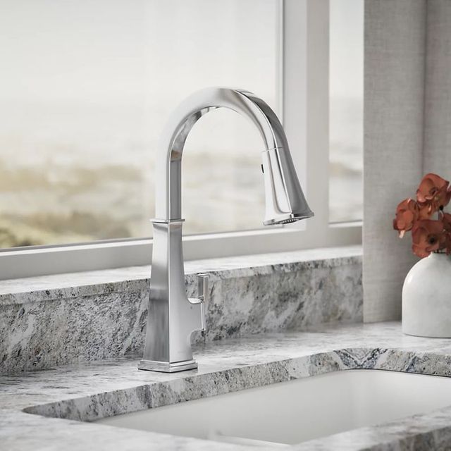 KOHLER® Riff® Polished Chrome Touchless Kitchen Sink Faucet with 3-Function Sprayhead-1