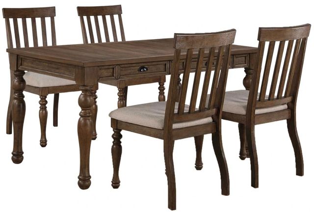Steve Silver Co. Joanna 5-Piece Brown/Caramel Dining Table Set-3