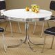 Coaster® Retro White Plated Dining Table with Chrome Silver Base-1