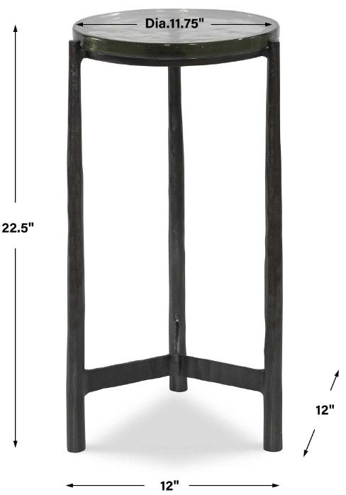 Uttermost® Eternity Glass Top Accent Table with Dark Gunmetal Base-2
