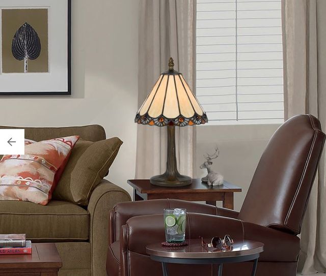 Cal® Lighting & Accessories Tiffany Antique Brass Accent Lamp-1