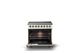 Viking® 5 Series 36" Pure White Pro Style Induction Range with Brushed Brass Trim-1