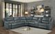 Mazin Furniture Falun Gray 6 Piece Modular Power Reclining Sectional-4