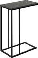 Monarch Specialties Inc. Grey Stone 25"H Accent Table with Black Metal Base-0