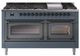 Ilve® Nostalgie II Noblesse 60'' Blue Gray Pro Style Dual Fuel Range with Burnished Trim-0