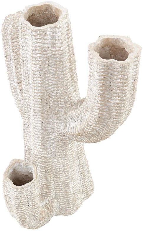 Deco Marche Cream Cactus Tall Textured Planter-1