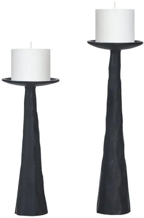 Renwil® Tilde 2-Piece Matte Black Candle Holder-1