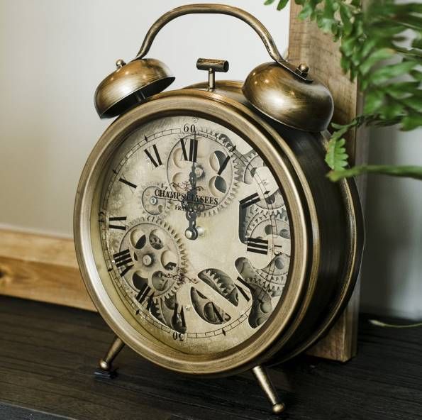 YHD Antique Brass Table Clock-1