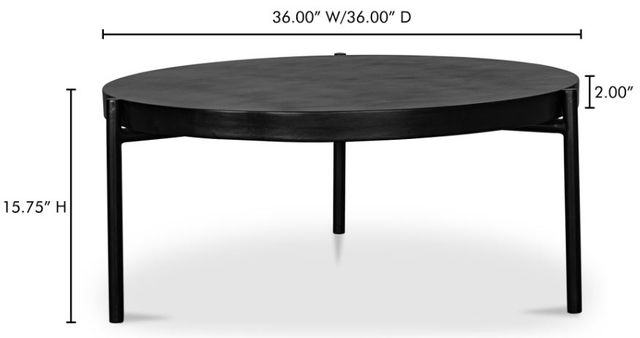 Moe's Home Collection Mendez Black Concrete Outdoor Coffee Table with Black Metal Legs-4