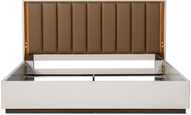 Michael Amini® Pavira Espresso/White Eastern King Panel Bed with LED Lights-2