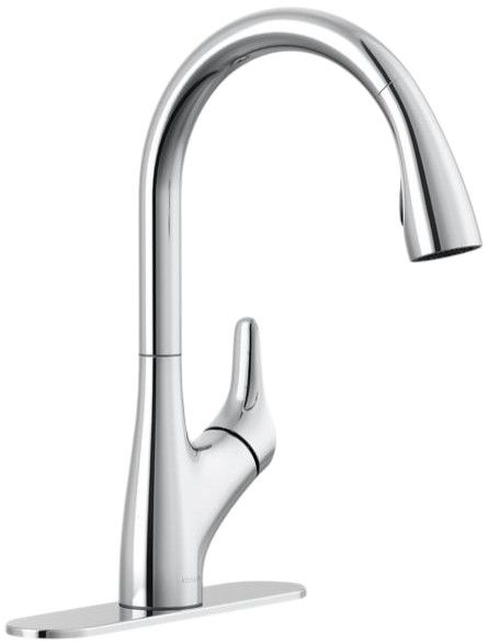 KOHLER® Rival® Polished Chrome Pull-Down Kitchen Sink Faucet with 2-Function Sprayhead-0